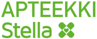 Apteekki Stella logo. Yritys on mukana tukemassa Mikkeliläistä jalkapalloa Mikkelin Pallo-Kissoja.